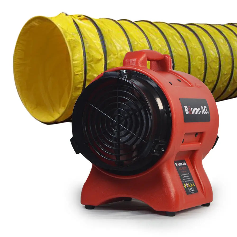 Baumr-AG 200mm (8 inch) Portable Axial Air Mover Blower Fan with 10m Ventilation Duct - Appliances > Appliances Others