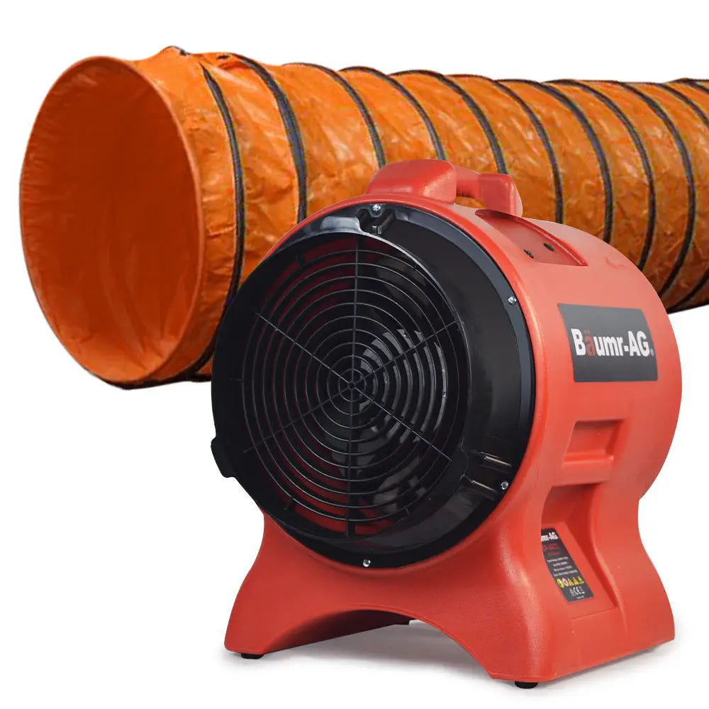 Baumr-AG 300mm (12 inch) Portable Axial Air Mover Blower Fan with 10m Ventilation Duct - Appliances > Appliances Others