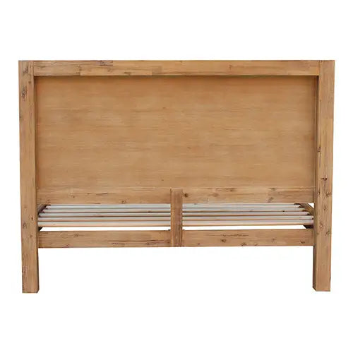 Bed Frame Single Size in Solid Wood Veneered Acacia Bedroom Timber Slat in Oak - Furniture > Bedroom