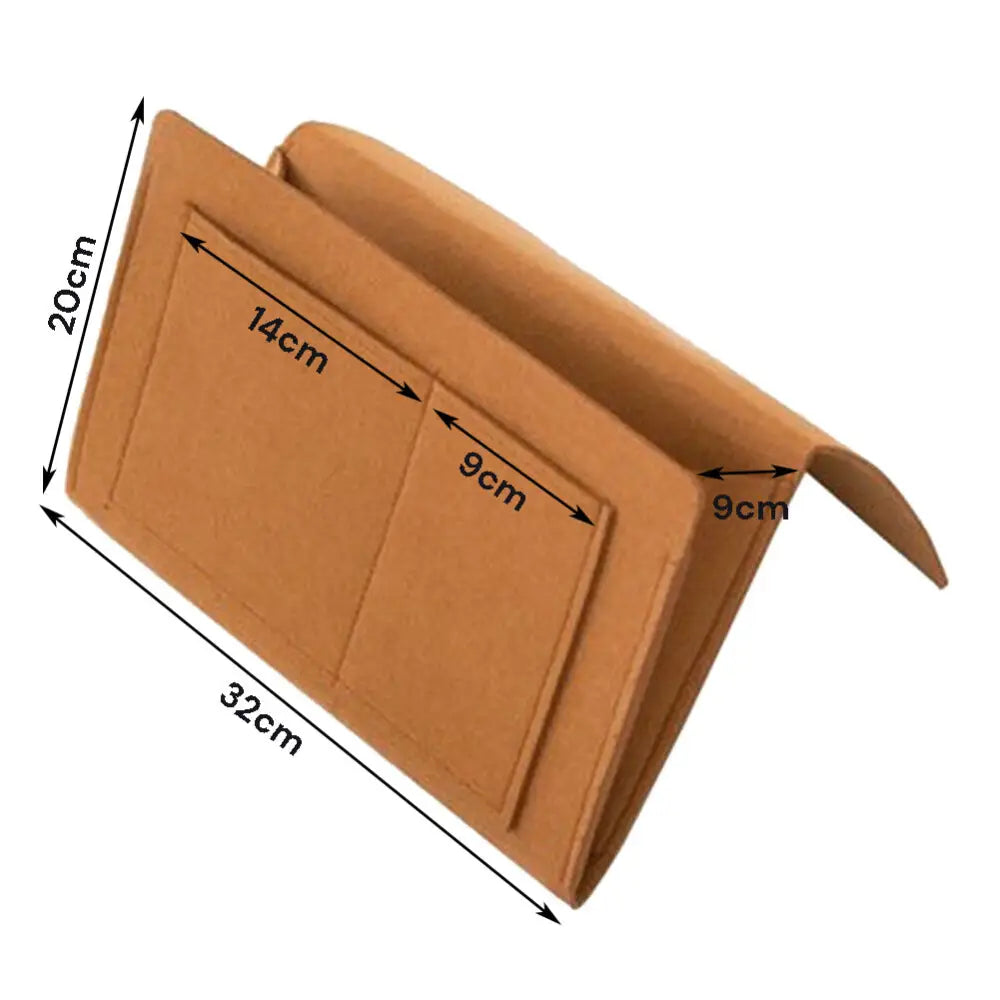 Bed Organiser Bed Caddy Sofa Organiser Bedside Organiser Book Magazines Organiser Khaki - Home & Garden > Storage