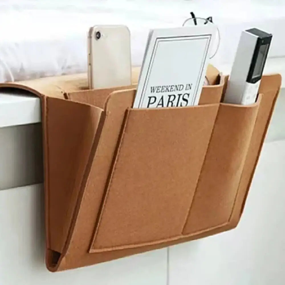 Bed Organiser Bed Caddy Sofa Organiser Bedside Organiser Book Magazines Organiser Khaki - Home & Garden > Storage