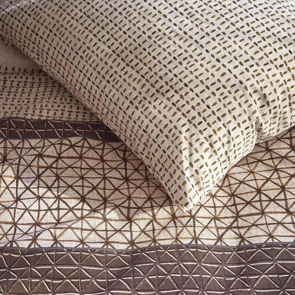 Bedding House Mathis Natural Cotton Quilt Cover Set Queen - Home & Garden > Bedding > Duvet Covers