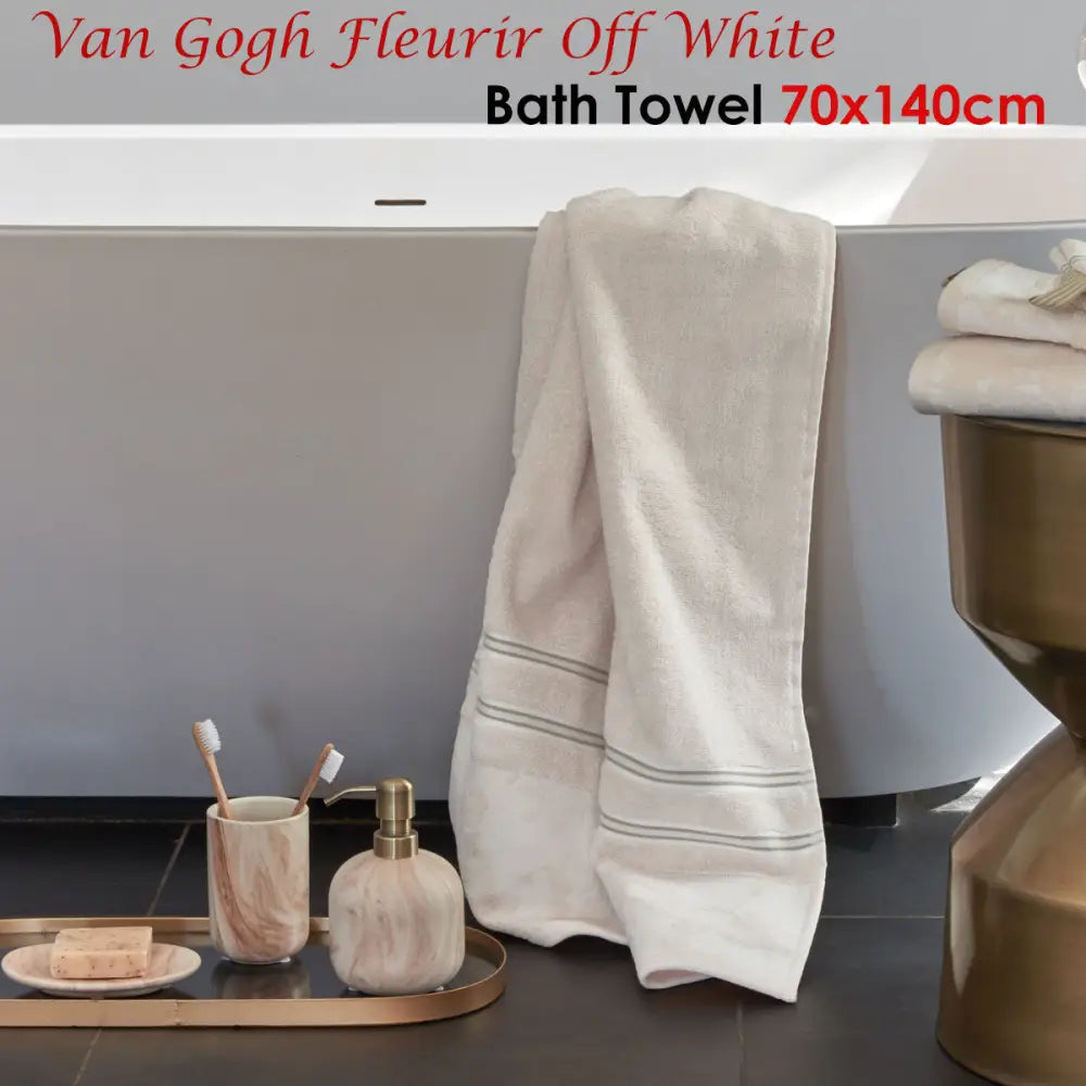 Bedding House Van Gogh Fleurir Off White Bath Towel - Home & Garden > Bathroom Accessories > Bath Towels & Robes