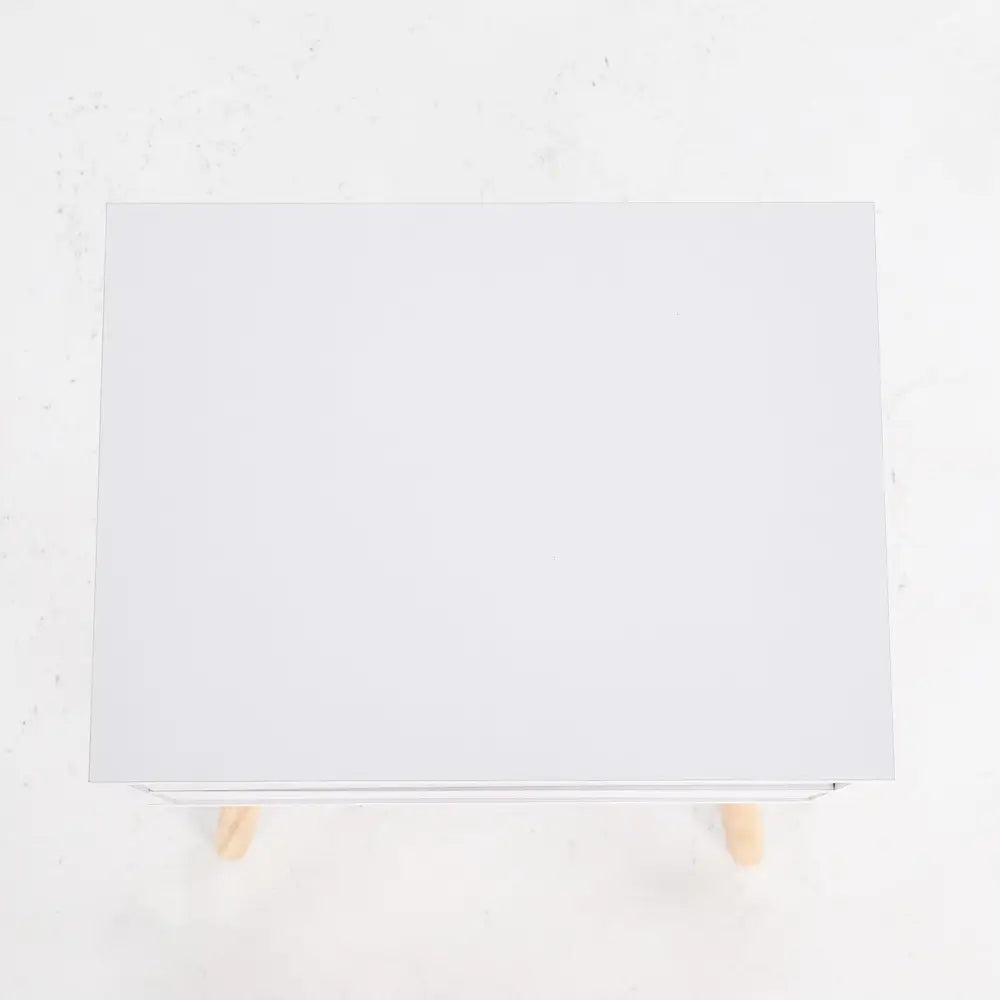 Bedside Table 2 Drawer Wood Leg Storage Cabinet Nightstand SUZY WHITE - Furniture > Bedroom
