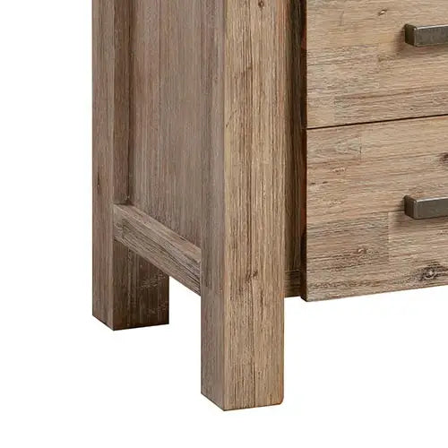 Bedside Table 2 drawers Night Stand in Solid Acacia Wood Oak Colour - Furniture > Bedroom > Bedside Tables