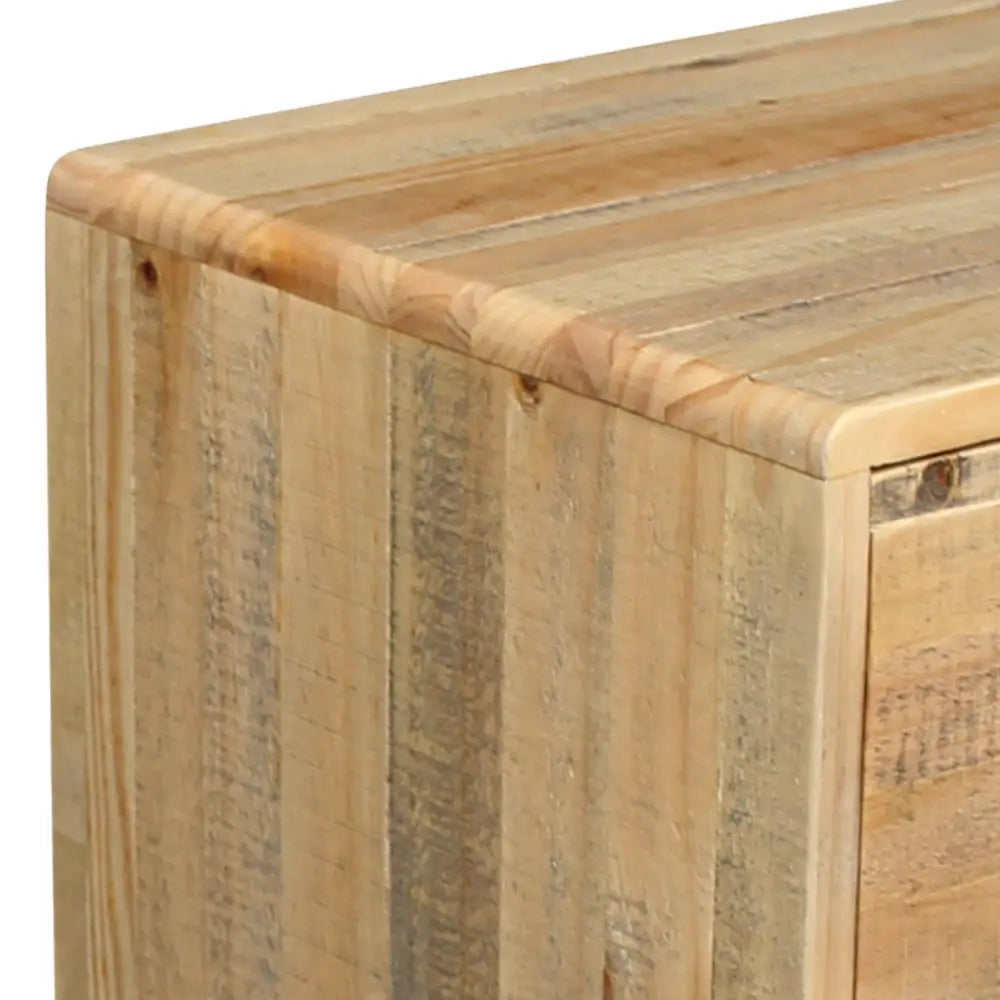 Bedside Table 2 drawers Night Stand Solid Wood Storage Light Brown Colour - Furniture > Bedroom