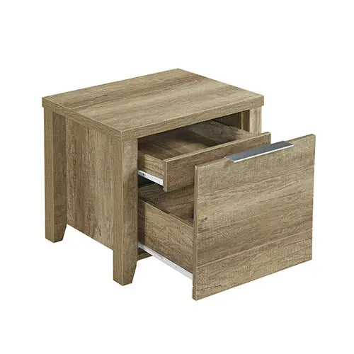 Bedside Table 2 drawers Storage Table Night Stand MDF in Oak - Furniture > Living Room