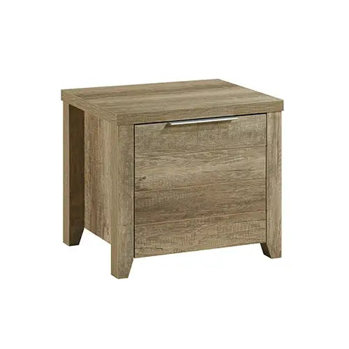 Bedside Table 2 drawers Storage Table Night Stand MDF in Oak - Furniture > Living Room