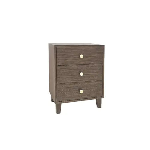 Bedside Table MDF 3 Drawers Side Table Night Stand Storage in Brown Colour - Furniture > Bedroom > Beds & Bed Frames