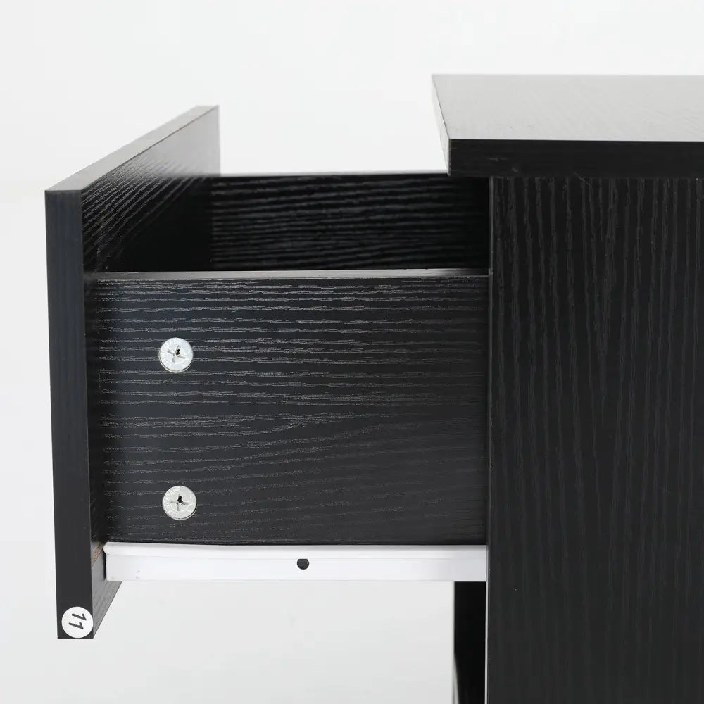 Bedside Table Side Storage Cabinet Nightstand Bedroom 1 Drawer 1 Shelf ELLA - BLACK - Furniture > Bedroom