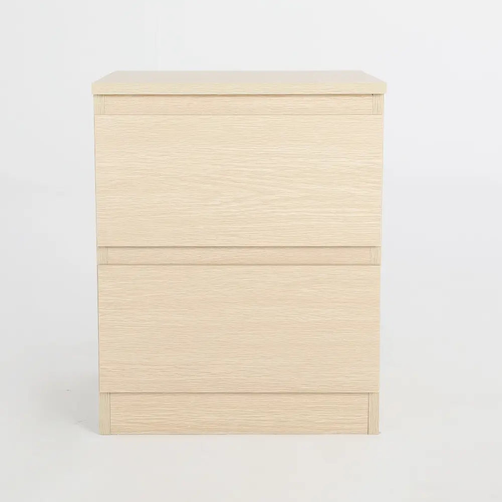 Bedside Table Side Storage Cabinet Nightstand Bedroom 2 Drawer JOSS OAK - Furniture > Bedroom