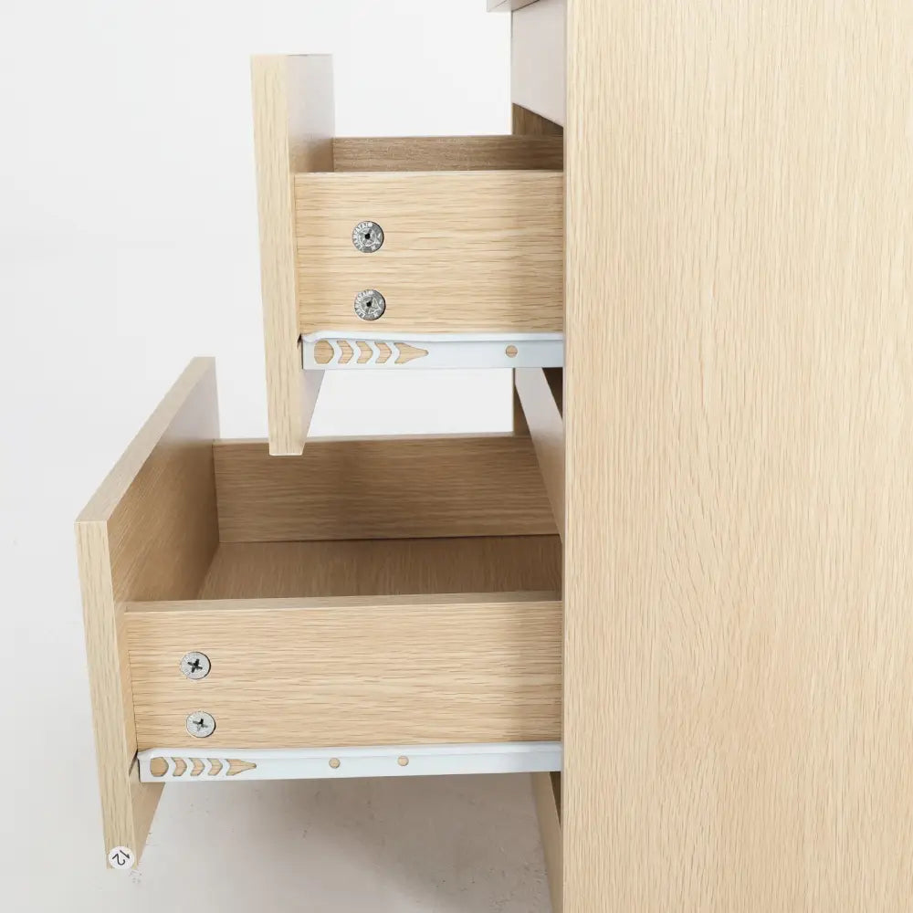 Bedside Table Side Storage Cabinet Nightstand Bedroom 2 Drawer JOSS OAK - Furniture > Bedroom