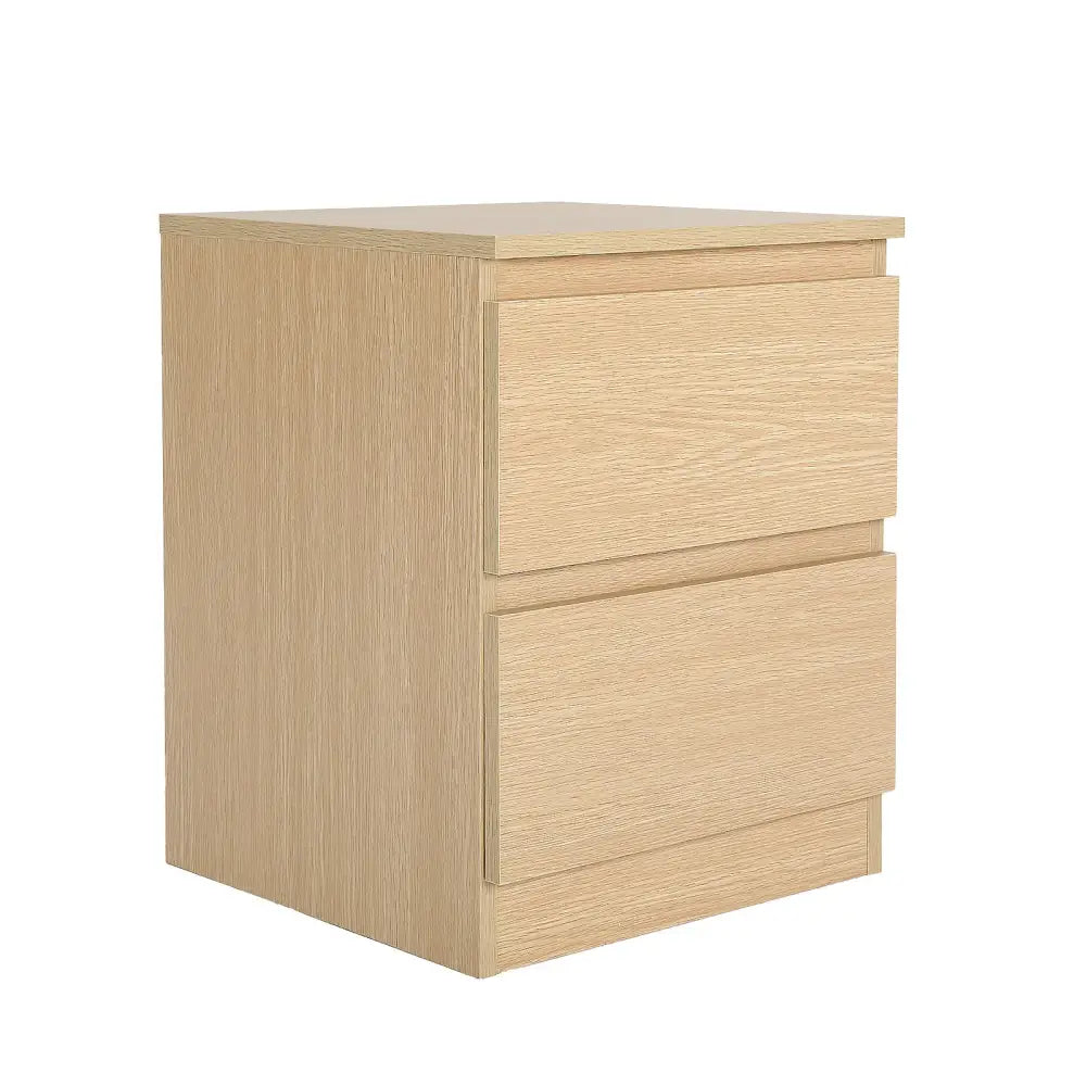 Bedside Table Side Storage Cabinet Nightstand Bedroom 2 Drawer JOSS OAK - Furniture > Bedroom