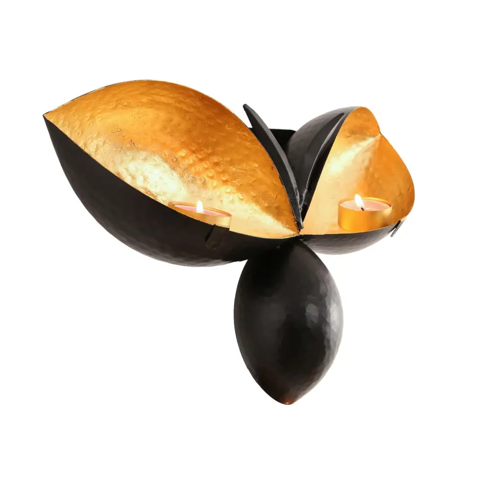 Bee Shape Wall Mounted Black Gold Candle Holders - Set of 3 - Home & Garden > Decor