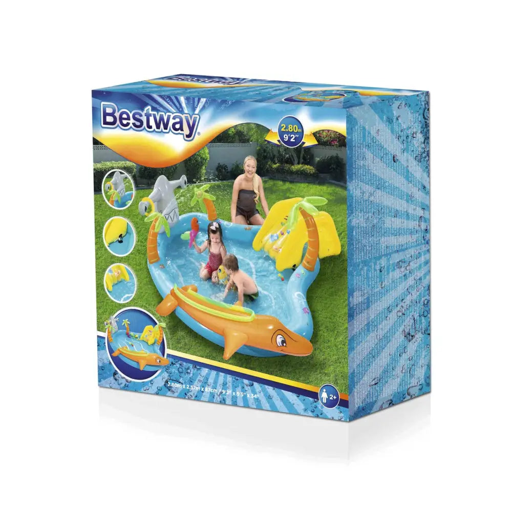 Bestway 273L Inflatable Sea Life Water Fun Park Pool with Slide - 2.8m x 87cm - Home & Garden > Pool & Accessories