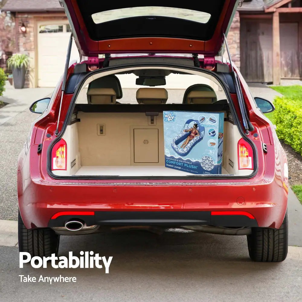 Bestway Inflatable Floating Float Lounger with Sunshade Canopy 1.98Mx1.12M Blue - Home & Garden > Pool & Accessories >