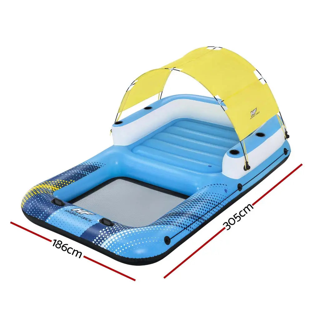 Bestway Inflatable Floating Island Float Lounger Sunshade Pool Bed 3.05Mx1.86M - Home & Garden > Pool & Accessories >