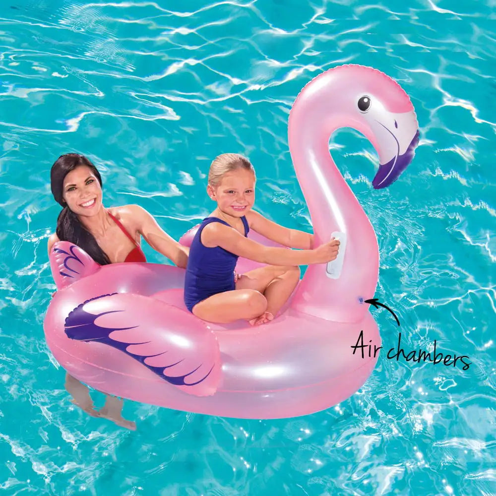 Bestway Kids Flamingo Rider Ride On Float Floating Seat Pool Lounger 1.27Mx1.27M - Home & Garden > Pool & Accessories >