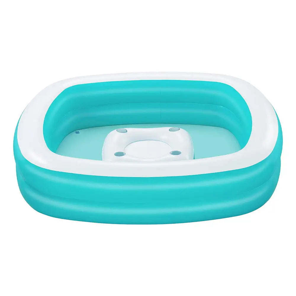 Bestway Kids Inflatable Family Pool with Center Console Cup Holder 218x218x48cm - Home & Garden > Pool & Accessories >