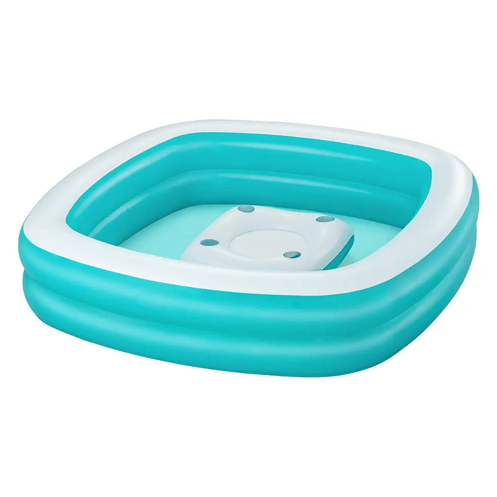 Bestway Kids Inflatable Family Pool with Center Console Cup Holder 218x218x48cm - Home & Garden > Pool & Accessories >