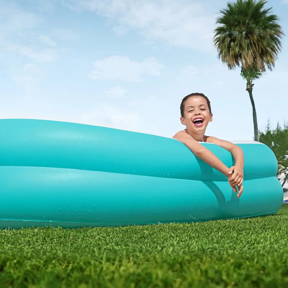 Bestway Kids Inflatable Family Pool with Center Console Cup Holder 218x218x48cm - Home & Garden > Pool & Accessories >