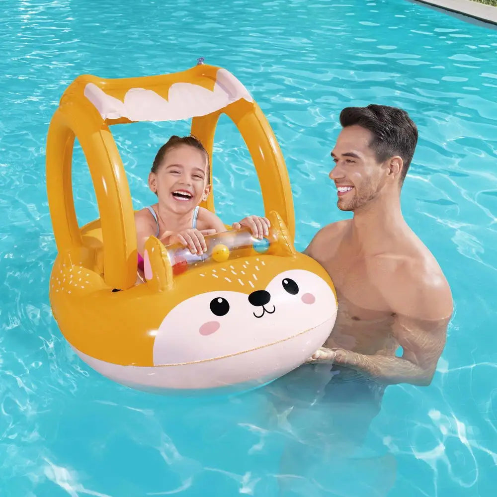Bestway Kids Inflatable Fox Swim Float Floating Seat Canopy Pool Toys 94x66CM - Home & Garden > Pool & Accessories >