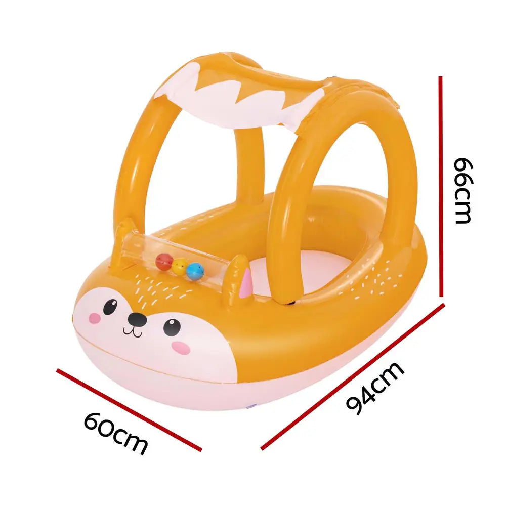 Bestway Kids Inflatable Fox Swim Float Floating Seat Canopy Pool Toys 94x66CM - Home & Garden > Pool & Accessories >