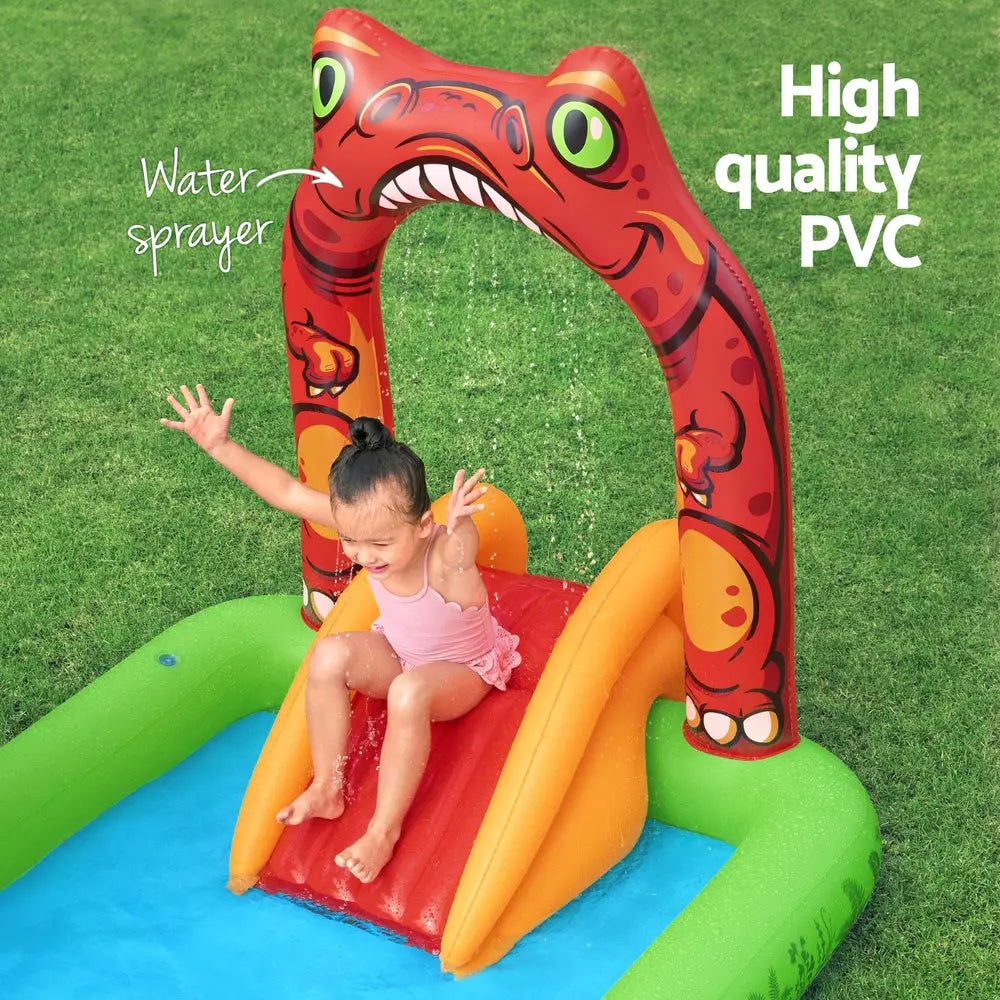 Bestway Kids Inflatable Play Splash Pool with Slide Ball Tossing Toys 242x140cm - Home & Garden > Pool & Accessories >