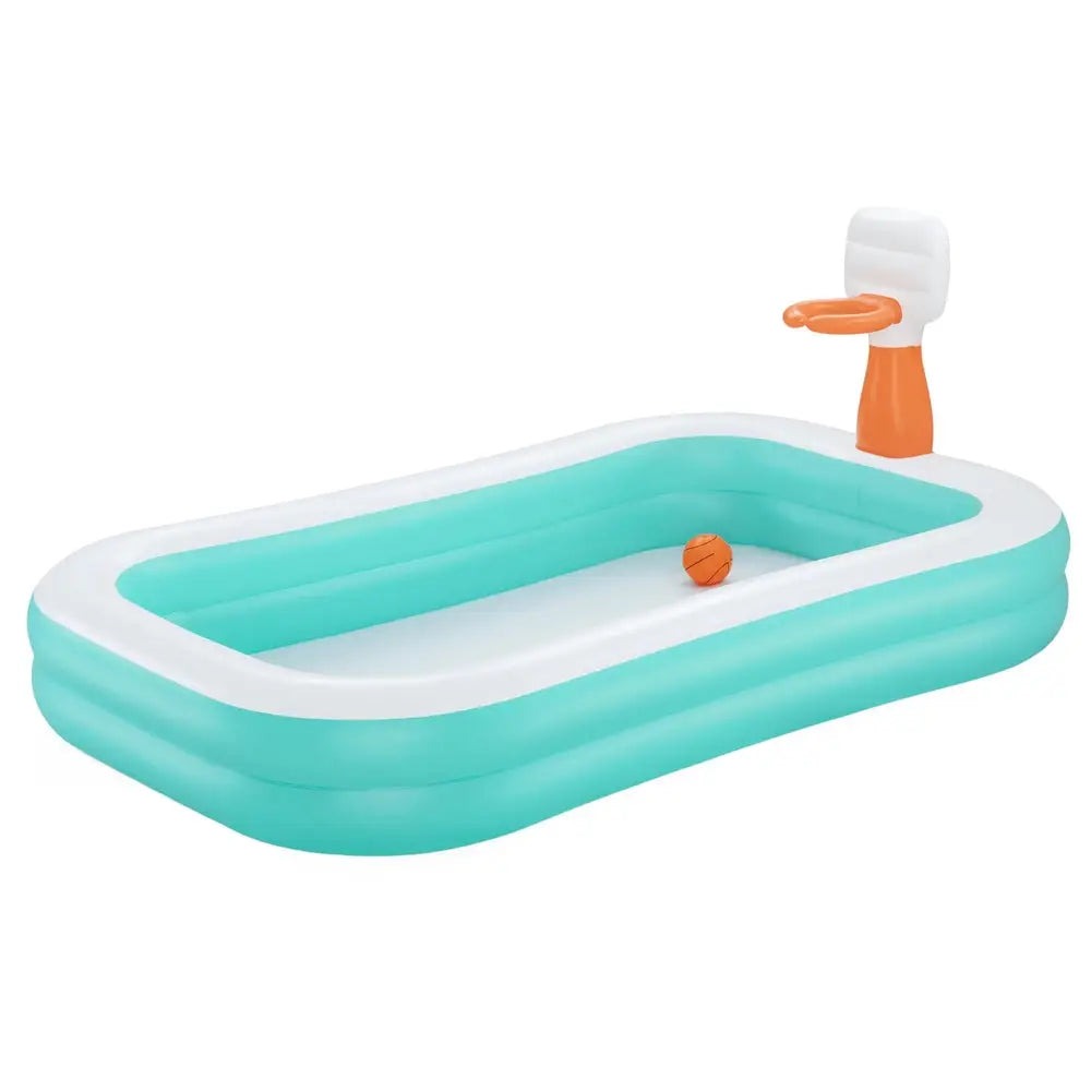 Bestway Kids Inflatable Pool Above Ground Play Pools Basketball Hoop 251x168cm - Home & Garden > Pool & Accessories >