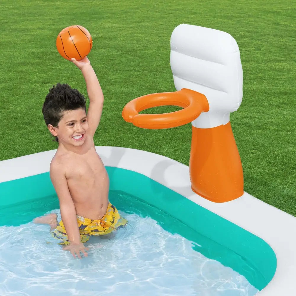 Bestway Kids Inflatable Pool Above Ground Play Pools Basketball Hoop 251x168cm - Home & Garden > Pool & Accessories >