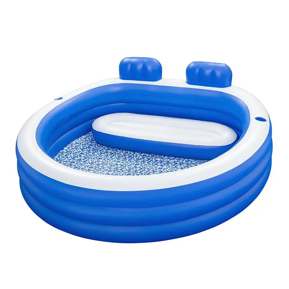 Bestway Kids Inflatable Pool Above Ground Pools Bench Seat Cup Holder 231x219cm - Home & Garden > Pool & Accessories >