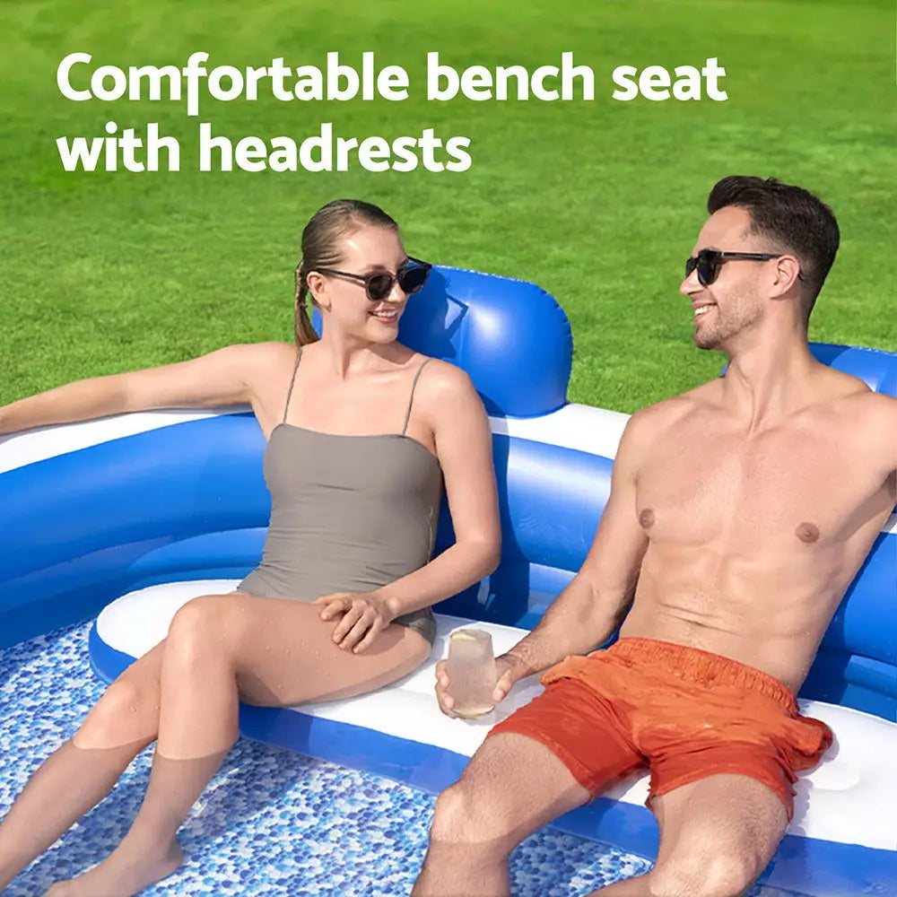 Bestway Kids Inflatable Pool Above Ground Pools Bench Seat Cup Holder 231x219cm - Home & Garden > Pool & Accessories >