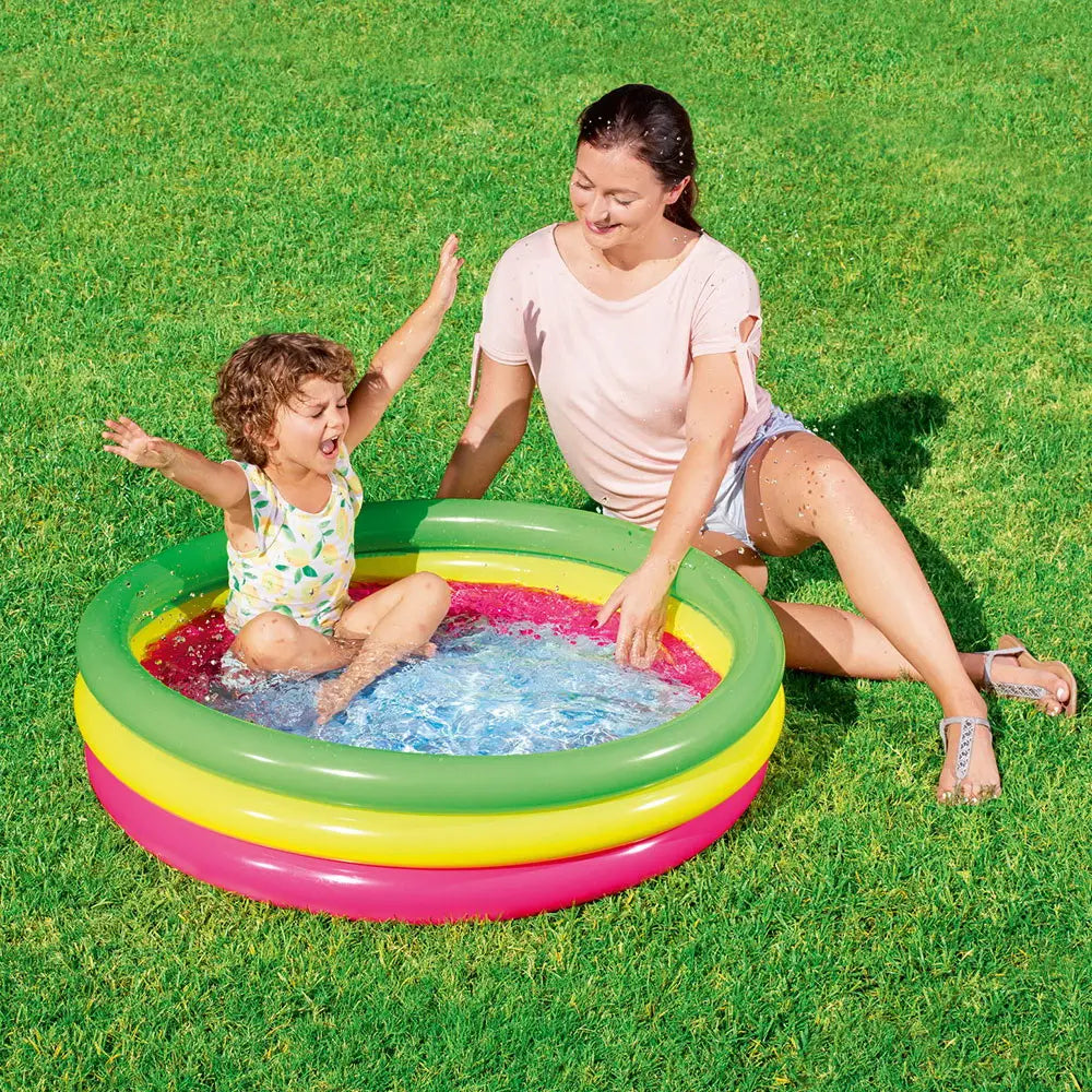 Bestway Kids Inflatable Pool Above Ground Round Splash Pool 102x102x25cm - Home & Garden > Pool & Accessories >