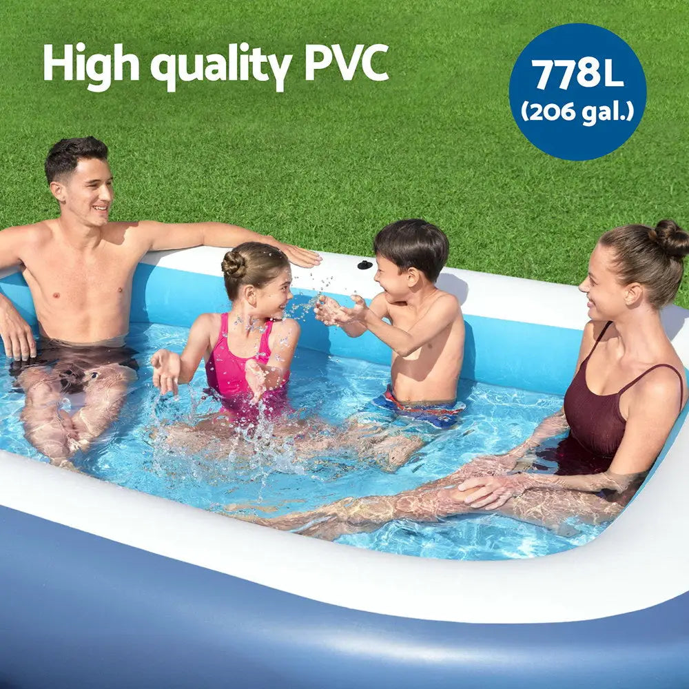 Bestway Kids Inflatable Pool Above Ground Splash Pool with Sunshade 254x178cm - Home & Garden > Pool & Accessories >
