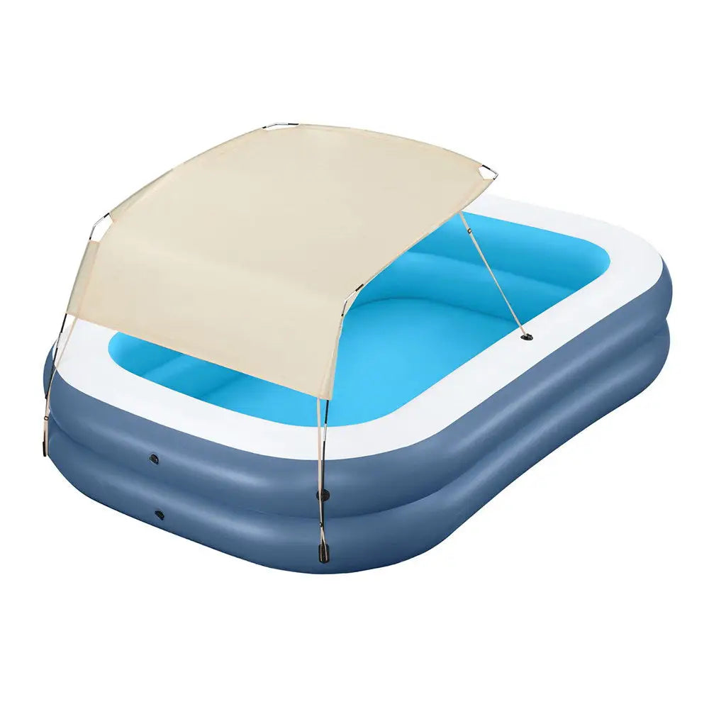 Bestway Kids Inflatable Pool Above Ground Splash Pool with Sunshade 254x178cm - Home & Garden > Pool & Accessories >