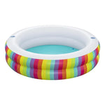 Bestway Kids Inflatable Round Pool Above Ground Cup Holder Rainbow 206x206x51cm - Home & Garden > Pool & Accessories >
