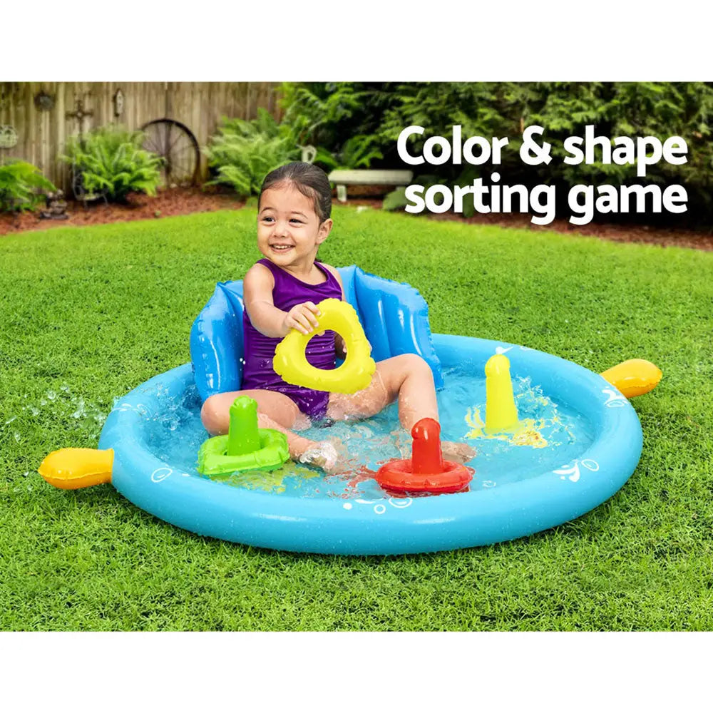 Bestway Kids Pool 115x89x76cm Inflatable Play Swimming Pools w/ Canopy 31L - Home & Garden > Pool & Accessories >