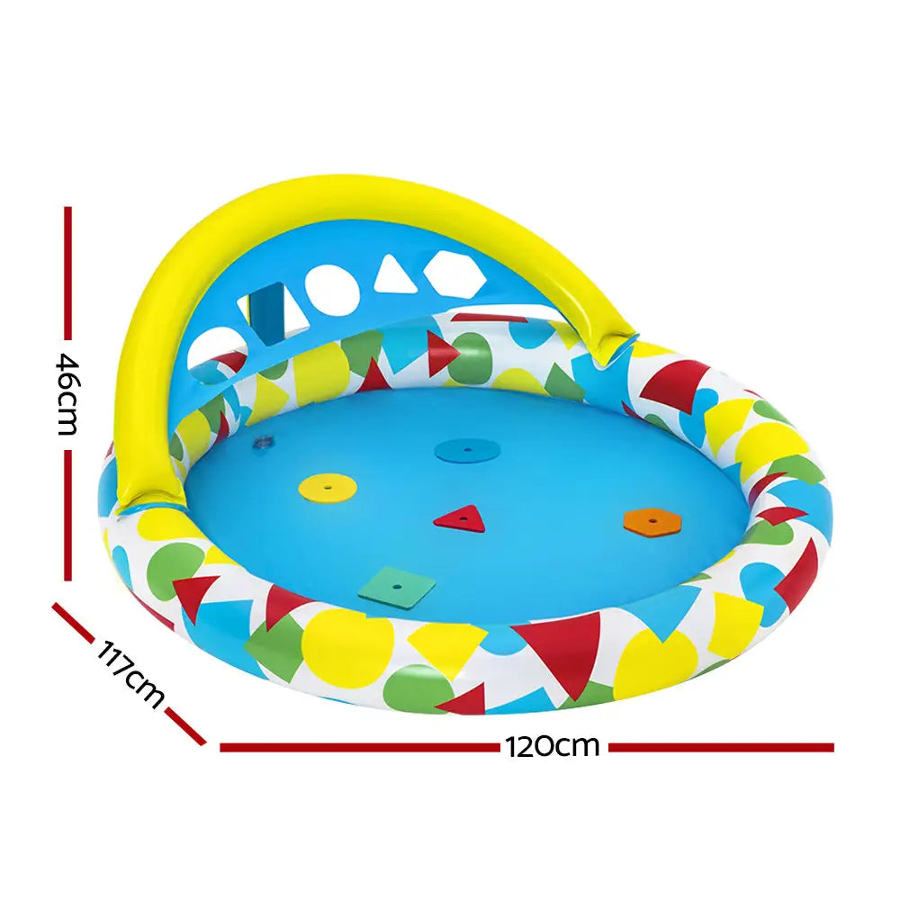 Bestway Kids Pool 120x117x46cm Inflatable Play Swimming Pools w/ Canopy 45L - Home & Garden > Pool & Accessories