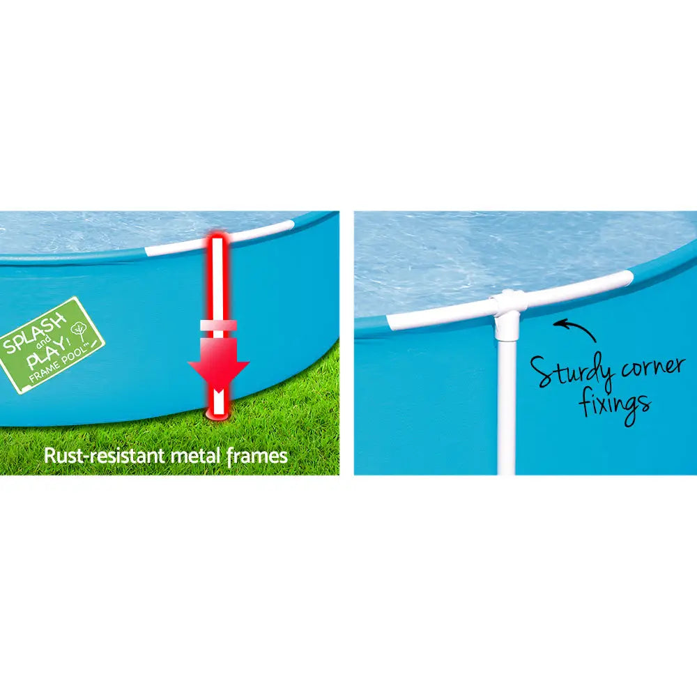Bestway Kids Pool 152x38cm Round Steel Frame Swimming Pools Above Ground 580L - Home & Garden > Pool & Accessories >