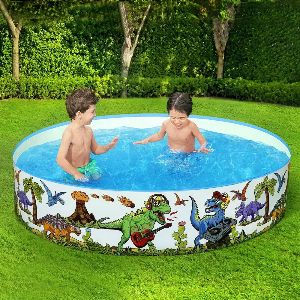 Bestway Kids Pool 183x38cm Round Above Ground Rigid Swimming Pools Dinosaur 946L - Home & Garden > Pool & Accessories >