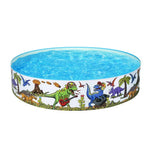 Bestway Kids Pool 183x38cm Round Above Ground Rigid Swimming Pools Dinosaur 946L - Home & Garden > Pool & Accessories >