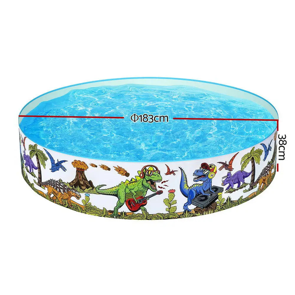 Bestway Kids Pool 183x38cm Round Above Ground Rigid Swimming Pools Dinosaur 946L - Home & Garden > Pool & Accessories >