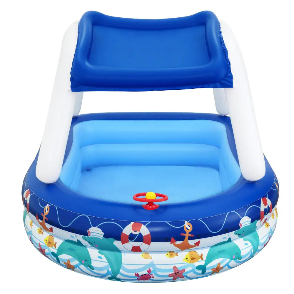 Bestway Kids Pool 213x155x132cm Inflatable Swimming w/ Canopy Play Pools 282L - Home & Garden > Pool & Accessories >