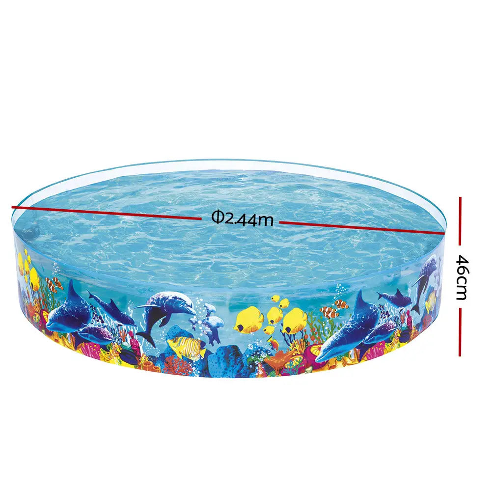 Bestway Kids Pool 244x46cm Round Above Ground Rigid Swimming Pools Undersea 2074L - Home & Garden > Pool & Accessories
