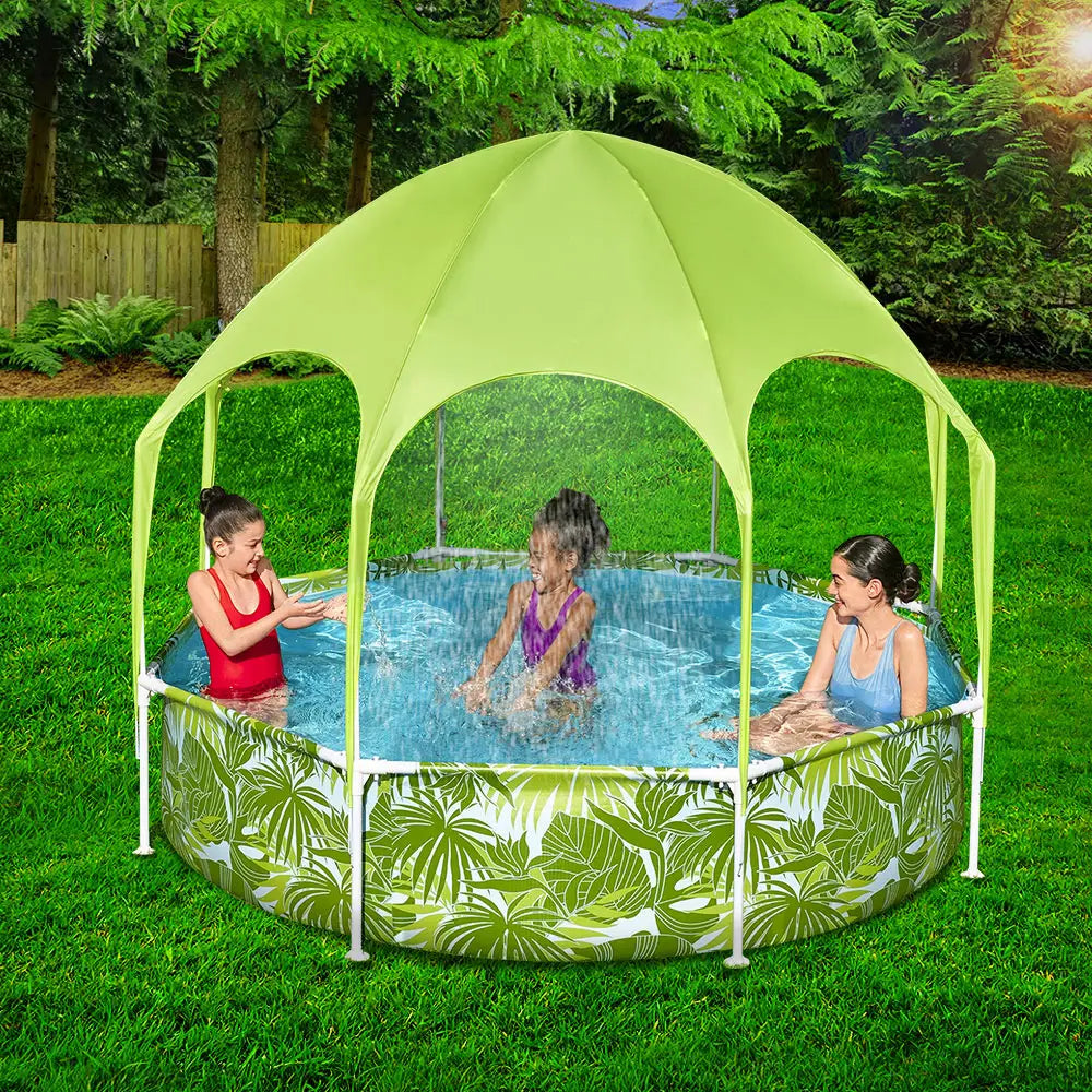 Bestway Kids Pool 244x51cm Steel Frame Swimming Play Pools Canopy 1688L - Home & Garden > Pool & Accessories > Swimming