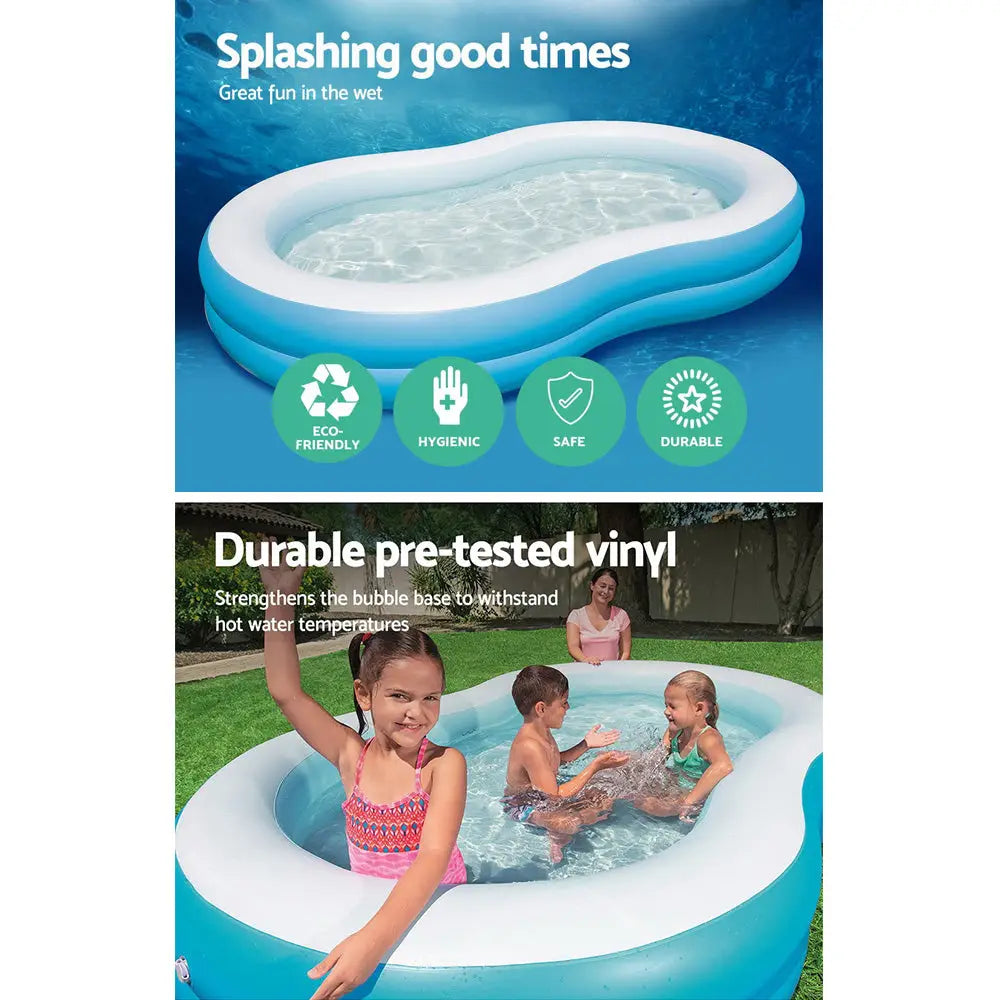 Bestway Kids Pool 262x157x46cm Inflatable Above Ground Swimming Pools 544L - Home & Garden > Pool & Accessories >