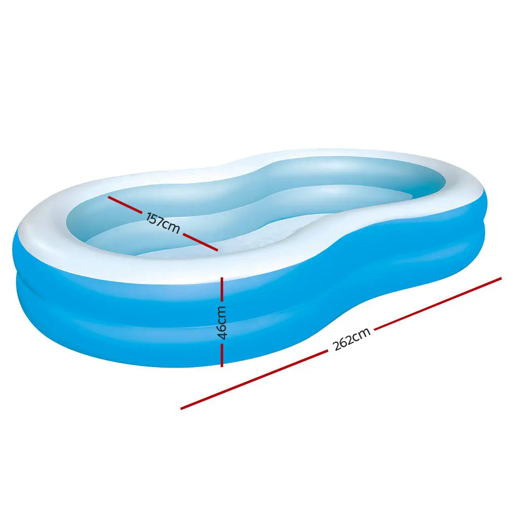 Bestway Kids Pool 262x157x46cm Inflatable Above Ground Swimming Pools 544L - Home & Garden > Pool & Accessories >