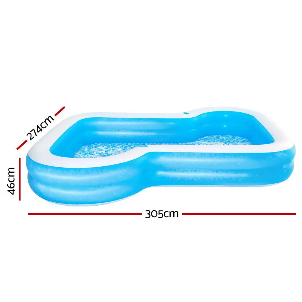 Bestway Kids Pool 305x274x46cm Inflatable Above Ground Swimming Pools 1207L - Home & Garden > Pool & Accessories >