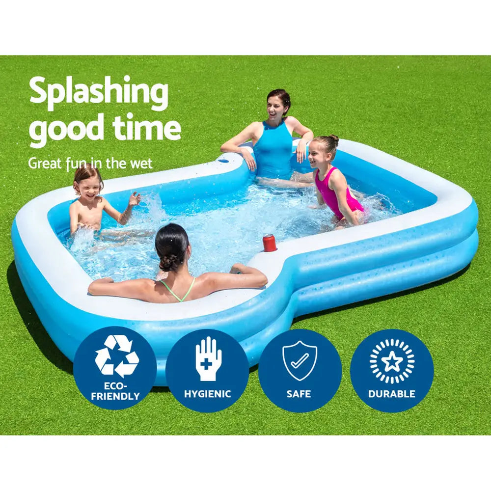 Bestway Kids Pool 305x274x46cm Inflatable Above Ground Swimming Pools 1207L - Home & Garden > Pool & Accessories >