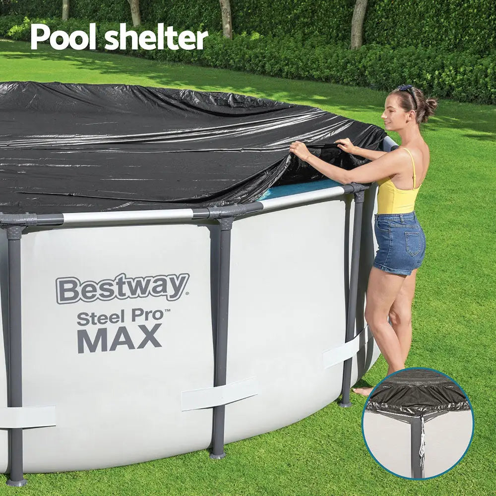 Bestway Pool Cover Fits 3.05m Round Above Ground Swimming Pool PVC Blanket - Home & Garden > Pool & Accessories > Pool